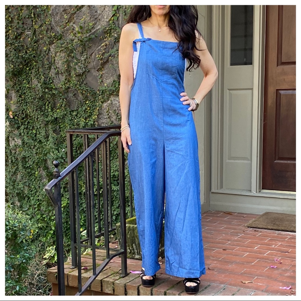 ✨LAST ONE✨Chic denim wide leg jumpsuit - Picture 4 of 8